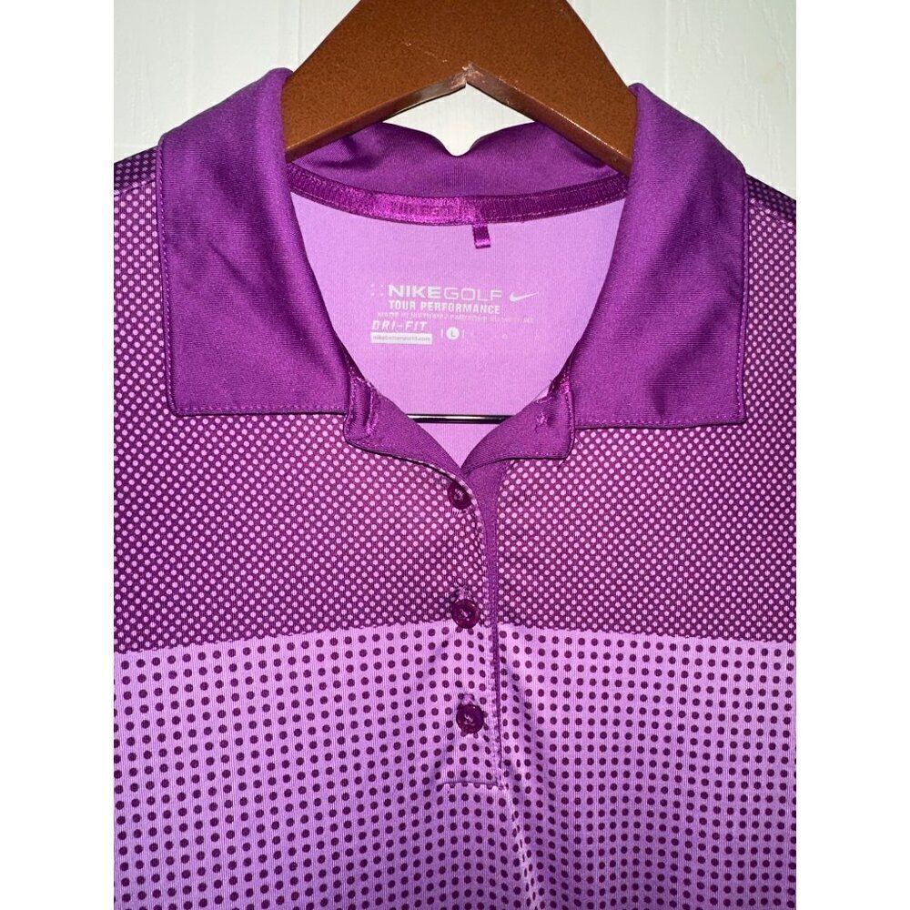 Nike Golf‎ Tour Performance Dri-Fit Purple Polo Top Size Large - Picture 5 of 12